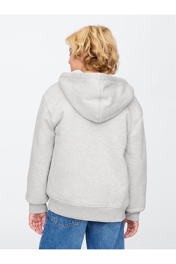 Erkek Çocuk Gri VintageSoft Sherpa Fermuarlı Sweatshirt - 5