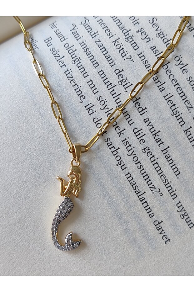 Accessories Mermaid Zircon Stone Minimal Steel Necklace