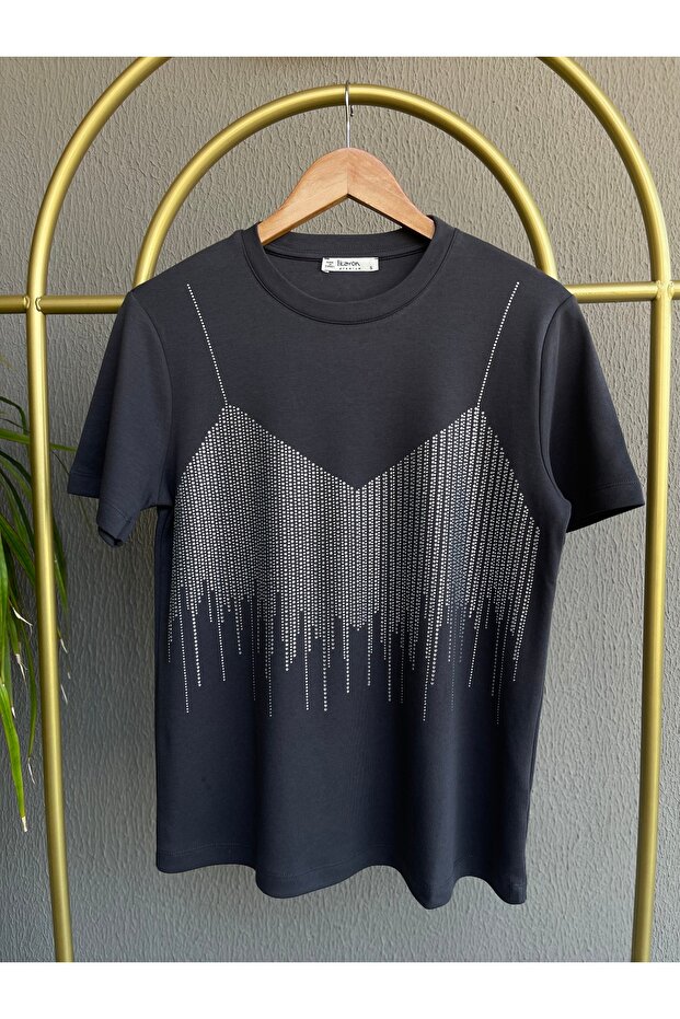 Shiny Stone Bustier Look Tshirt