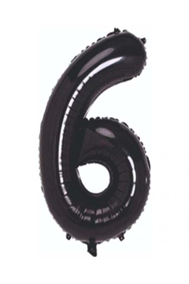 Foil Balloon Black Number 6 Years 34 Inches