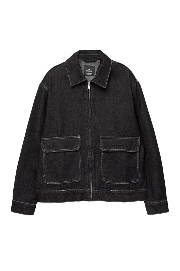 Cepli denim ceket - 4