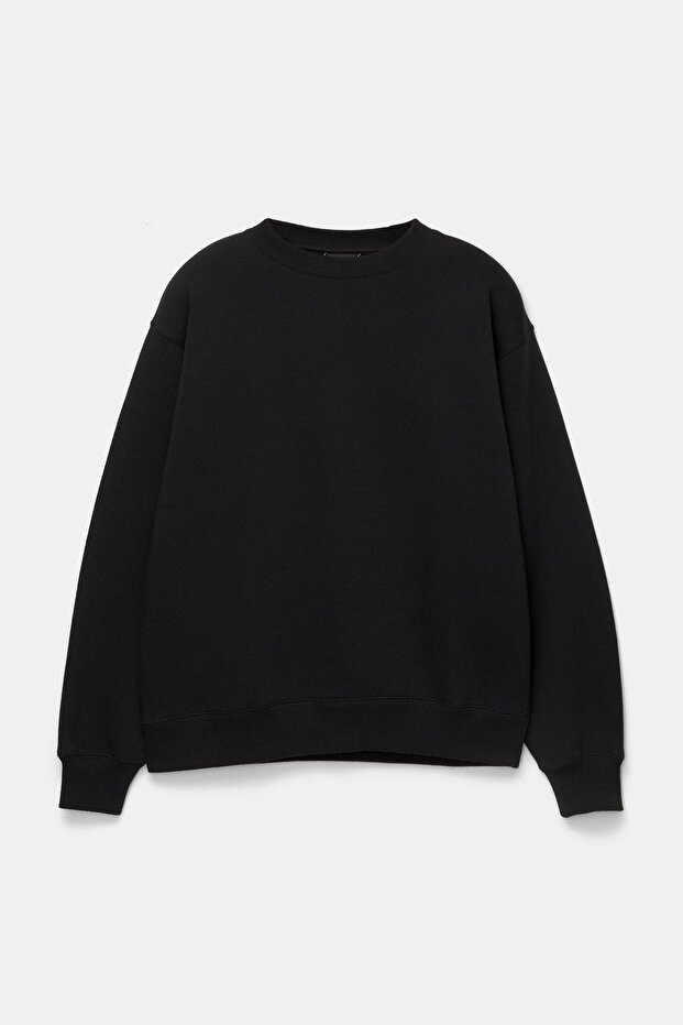 Basic bisiklet yaka sweatshirt - 5