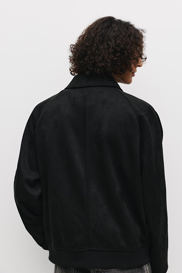 Suni süet trucker ceket - 4