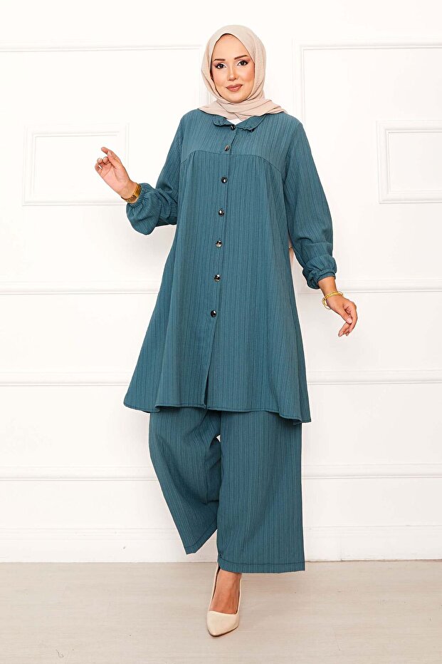 Roba Detailed Buttoned Double Suit Mint
