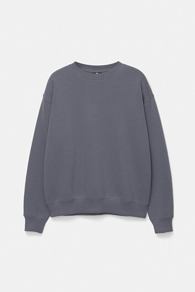 Basic bisiklet yaka sweatshirt - 5