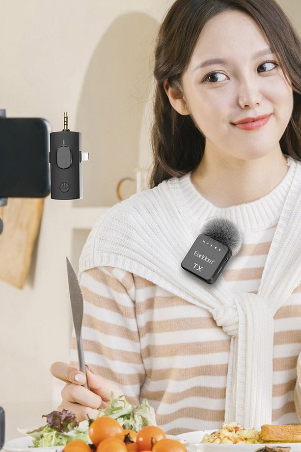 3in1 Profesyonel Kablosuz Dijital Yaka Mikrofonu WeChat Zoom Tiktok Youtube İnstagram Canlı Yayın - 2