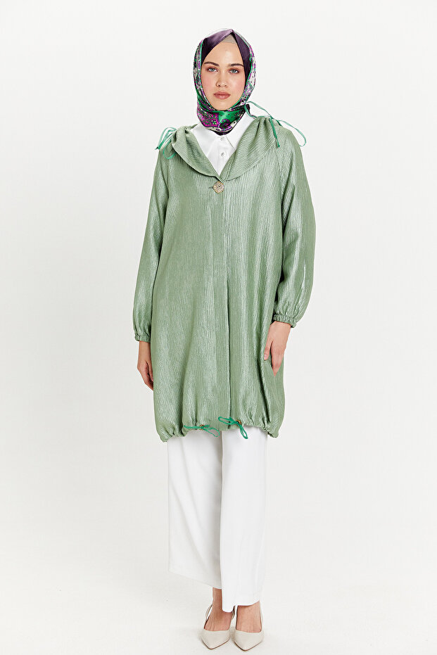 Düğmeli Jakarlı Kap - 2