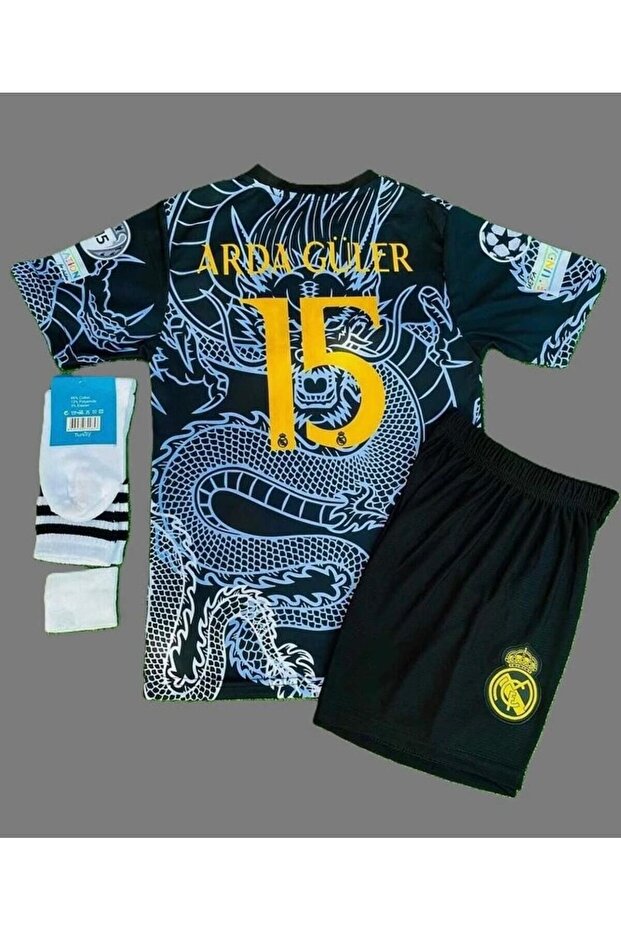 Real M.a.d.r.i.d 2024/25 Sezonu Dragon Ejder Desenli Arda Güler Konsept Çocuk Forması 4'lü SET-SM11 - 1