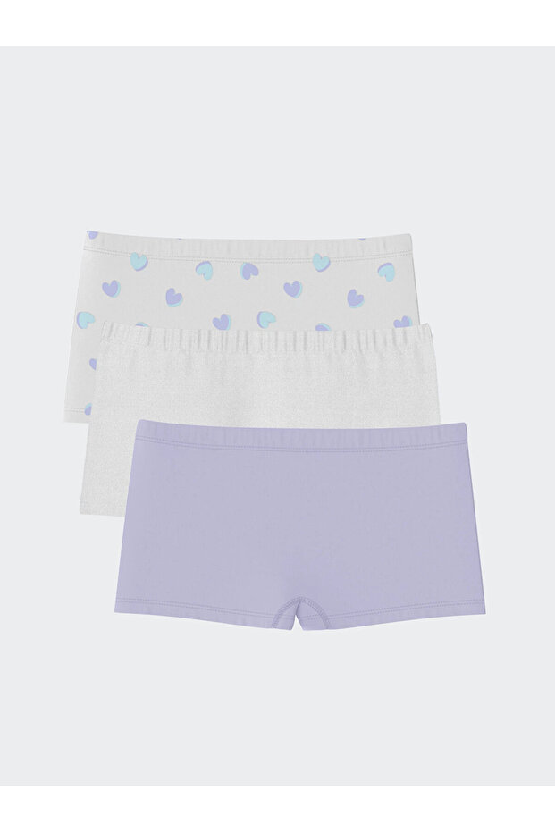 Lcw Kids White Printed Girls' Boxers 3Pcs