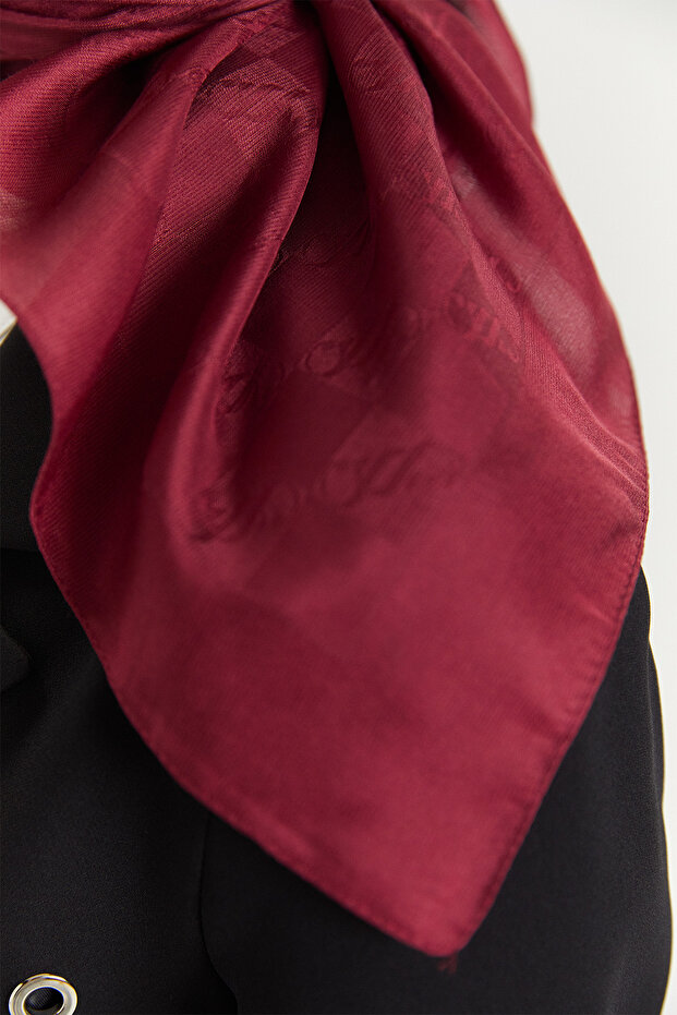 Dama Desenli Logolu Eşarp - 4