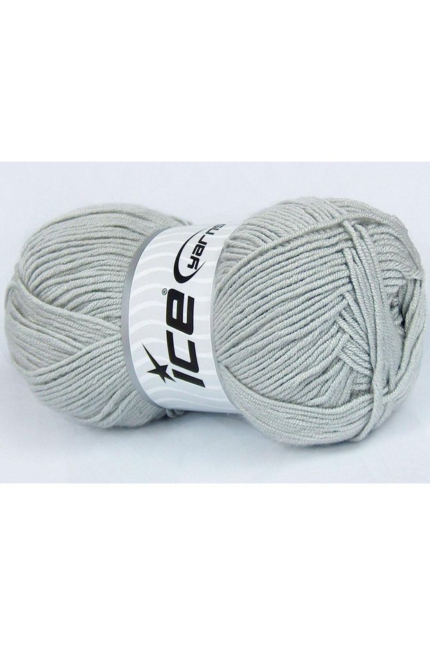 Lot of 4 X 100Gr Skeins Ice Yarns My Baby Hand Knitting Yarn Light Grey