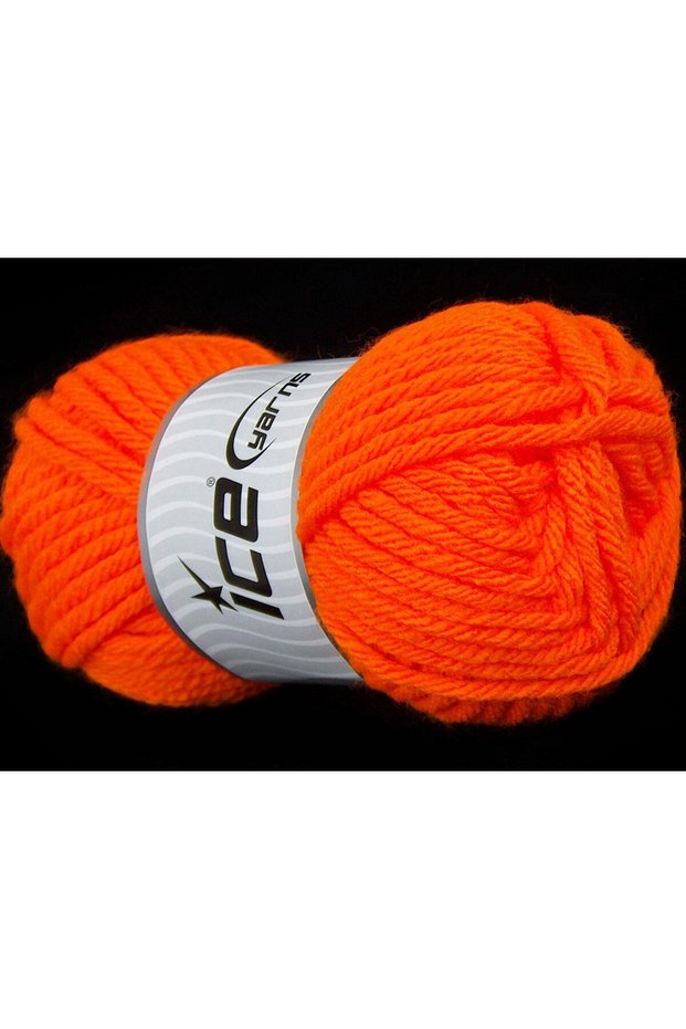 Lot of 4 X 100Gr Skeins Ice Yarns Atlas Superbulky Yarn Neon Orange