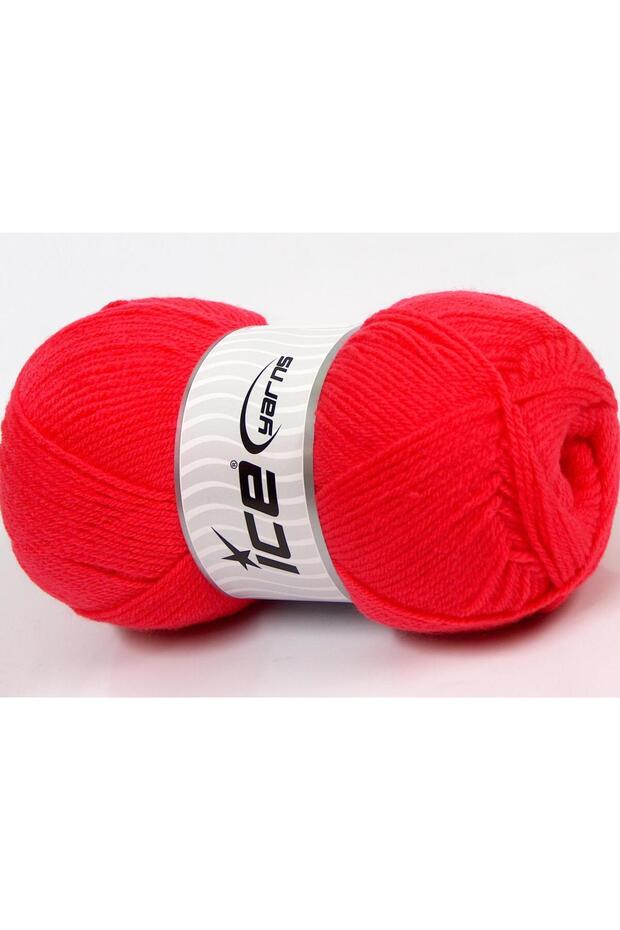 Lot of 4 X 100Gr Skeins Ice Yarns Softly Baby Fine Yarn Dark Salmon