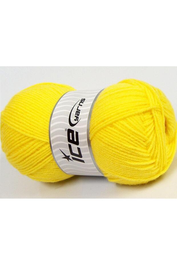 Lot of 4 X 100Gr Skeins Ice Yarns Classic Dk Hand Knitting Yarn Neon Yellow