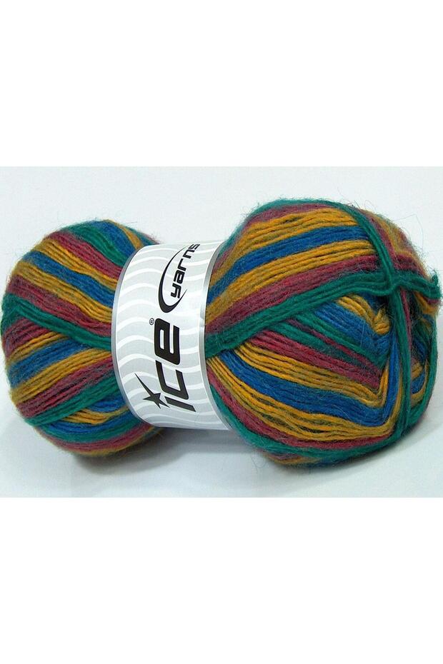 Lot of 4 X 100Gr Skeins Ice Yarns Madonna (40% Wool 30% Mohair) Yarn Emerald Green Blue Gold Copper