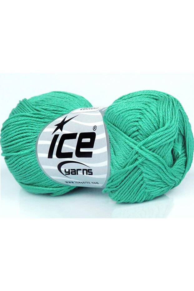 6X50Gr. Almina Cotton Mercerized Cotton Green Summer Yarns, Cotton, 100% Cotton