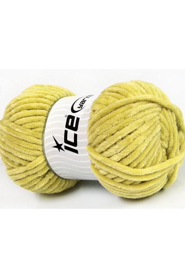 Lot of 4 X 100Gr Skeins Ice Yarns Chenille Baby (100% Microfiber) Yarn Apple Green