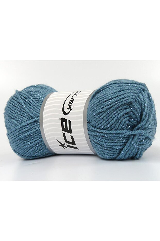 Lot of 4 X 100Gr Skeins Ice Yarns Saver Glitz Yarn Light Turquoise