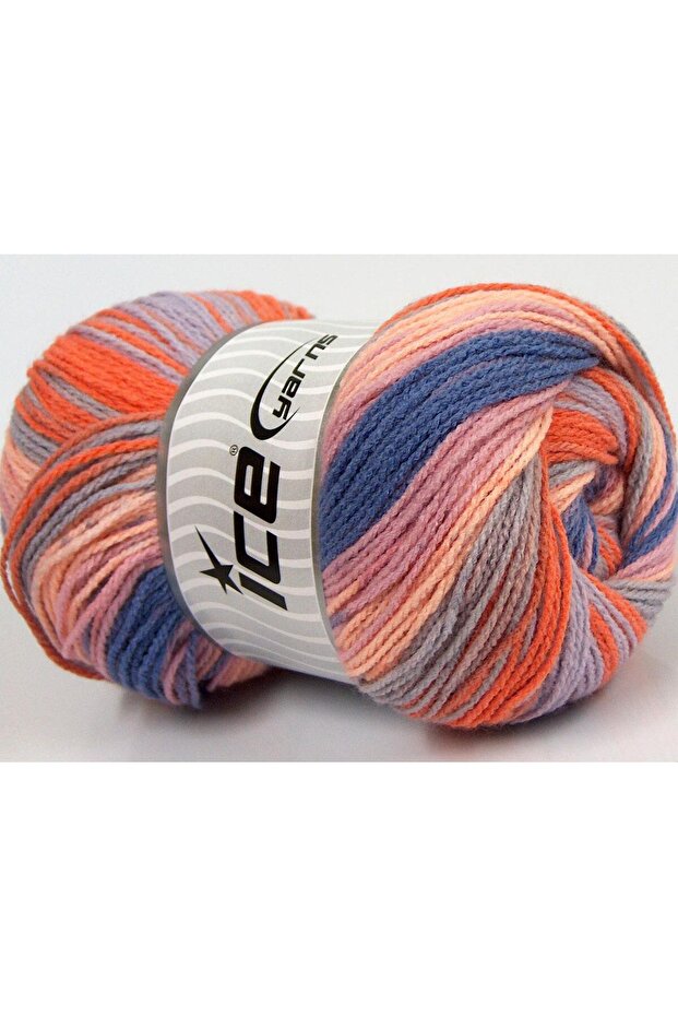Lot of 4 X 100Gr Skeins Ice Yarns Magic Light Yarn Lilac Orchid Salmon Grey