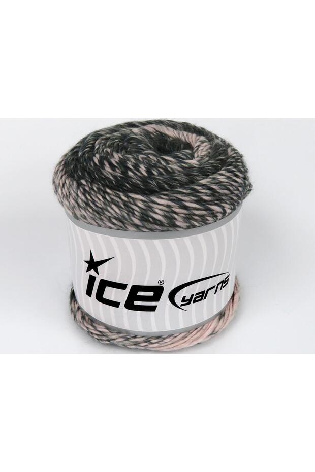2X150Gr. Cakes Camaro Acrylic, Wool Dark Green, Powder Pink Winter, Wool, Tie-Dye Pattern, Acrylic