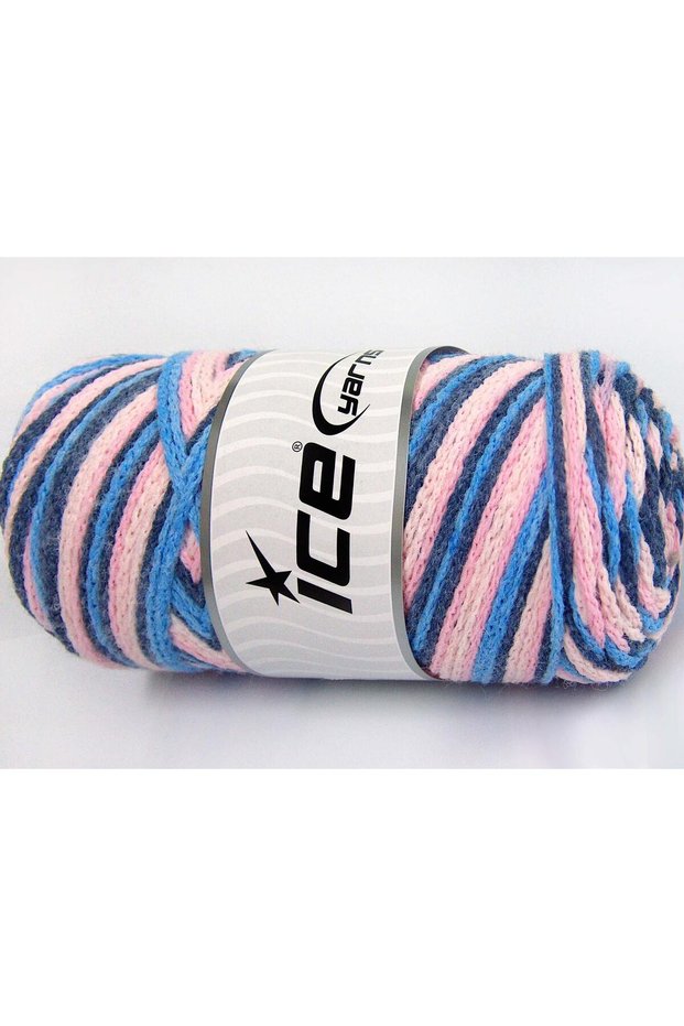 2X200Gr. Saver Chain Color Acrylic Pink Shades, Blue Shades Summer Yarns, Flat Yarns, Batik