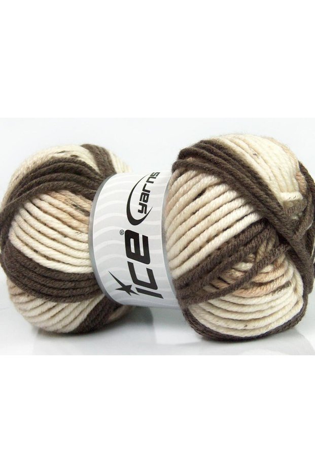 Lot of 4 X 100Gr Skeins Ice Yarns Antipilling Color Bulky Yarn Cream Brown