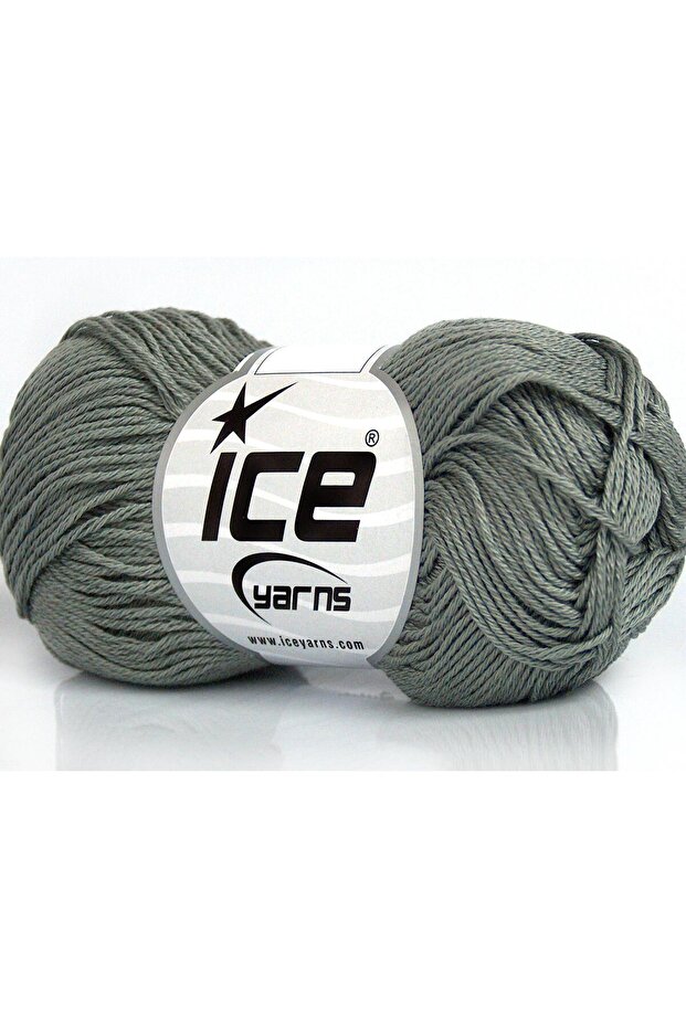 6X50Gr. Cecilia Cotton Mercerized Cotton Grey Summer Yarns, Cotton, 100% Cotton