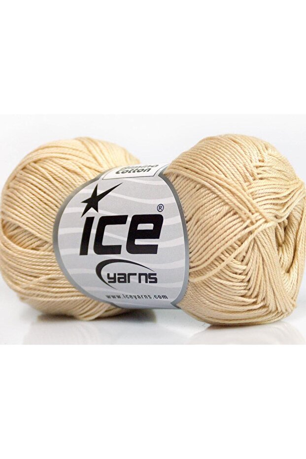 6X50Gr. Almina Cotton Mercerized Cotton Cream Summer Yarns, Cotton, 100% Cotton