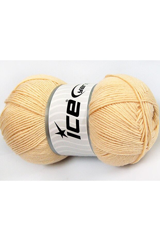 Lot of 4 X 100Gr Skeins Ice Yarns Lorena (50% Cotton) Yarn Dark Cream