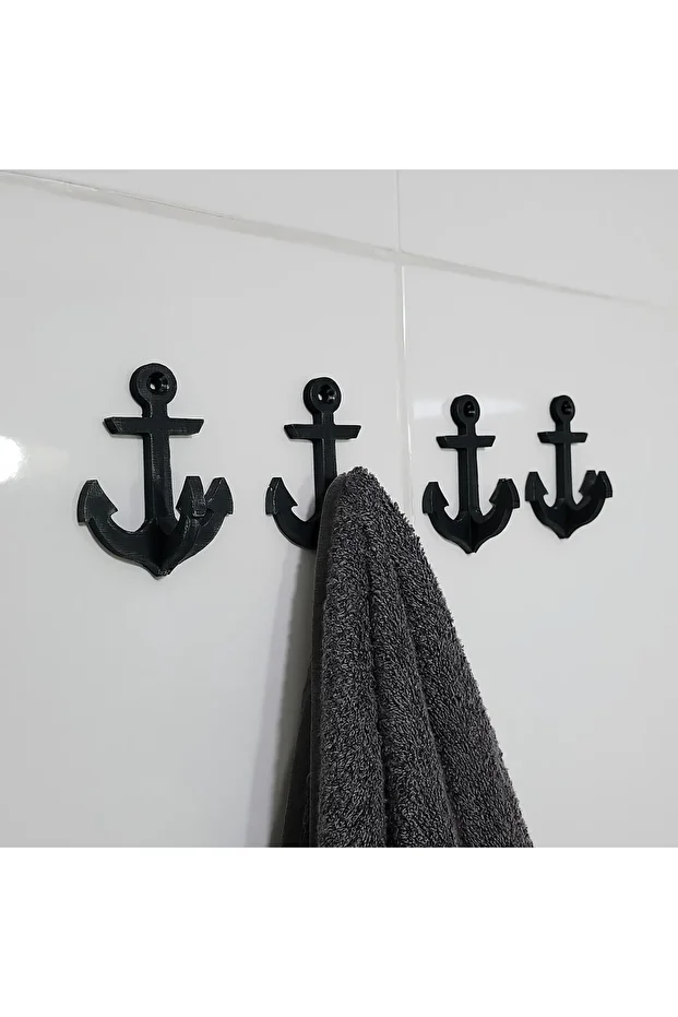 Çapa Askı Seti-4 Adet-Vestiyer, Banyo Askısı-Elbise, Anahtarlık Askısı - 1
