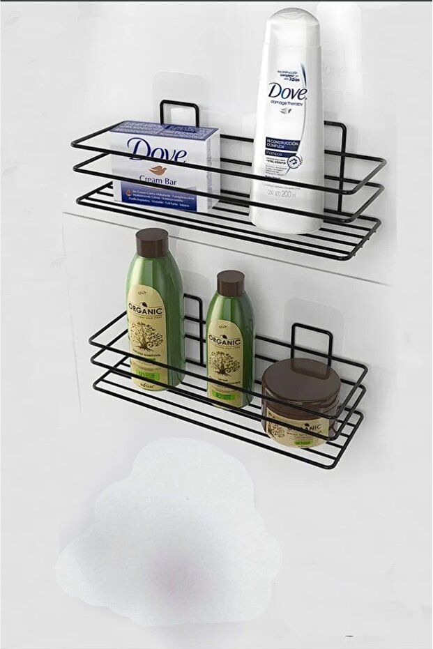 2 Pieces Bathroom Organizer, Single Layer Black Bathroom Organizer