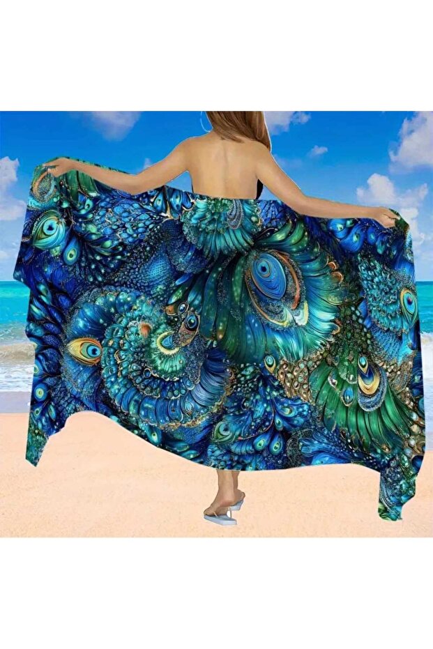 Peacock Patterned Pareo - 3