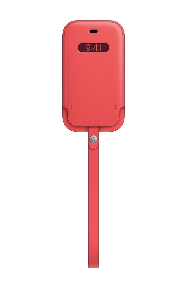 جراب جلدي لجهاز iPhone 12 mini مع MagSafe باللون الوردي الحمضي