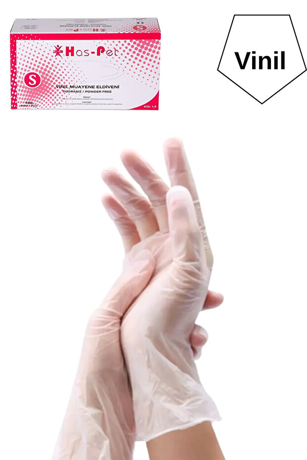Haspet Vinil Pudrasız Eldiven Small 5 Kutu - 2