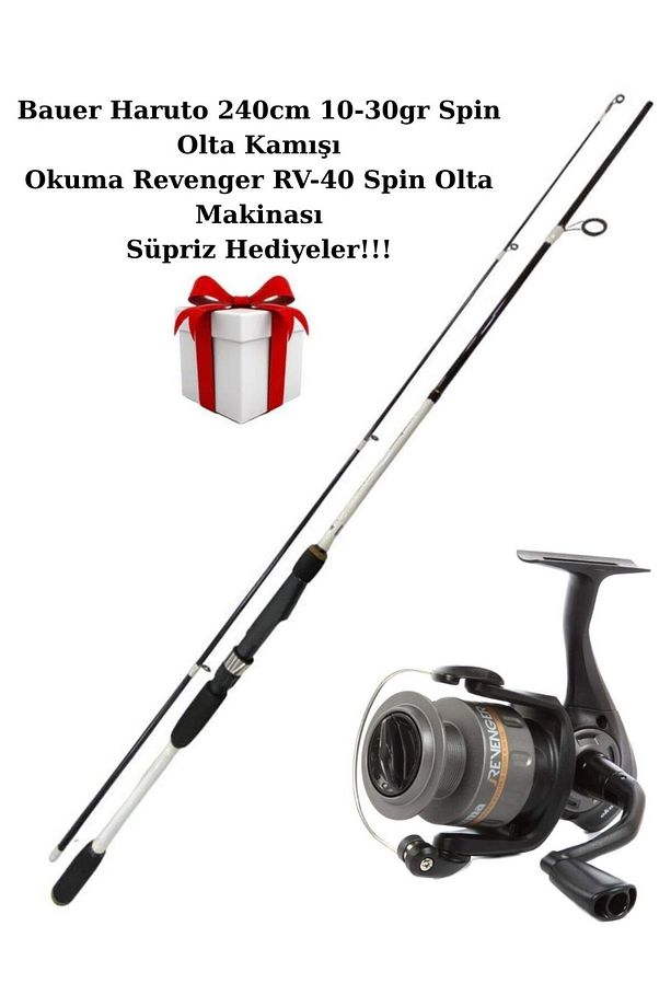Haruto 240cm Okuma Revenger Rv-40 Spin Olta Takımı - 1