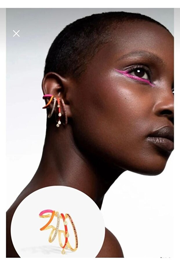 Çoklu görünüm fuşya earcuff - 4