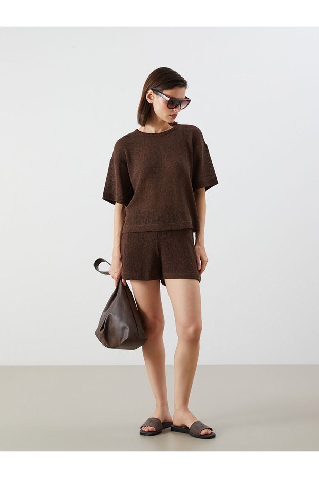 Alita city women's textured shorts with elastic waistband - the alita city difference