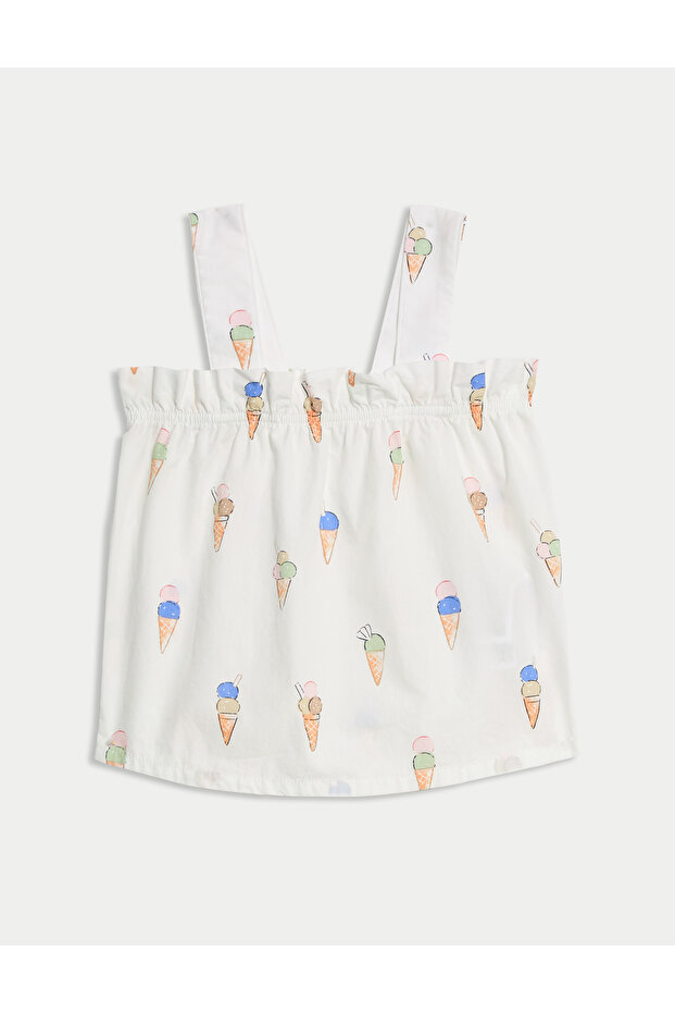 Saf Pamuklu Dondurma Desenli Pijama Takımı (1–3 Yaş) - 3
