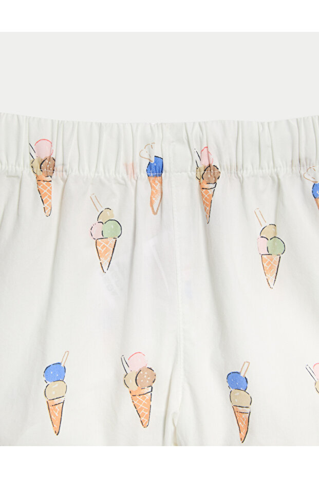 Saf Pamuklu Dondurma Desenli Pijama Takımı (1–3 Yaş) - 6
