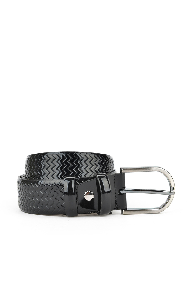, Genuine Patent Leather 3.5 cm Men's Belt 1519862Z600R Black