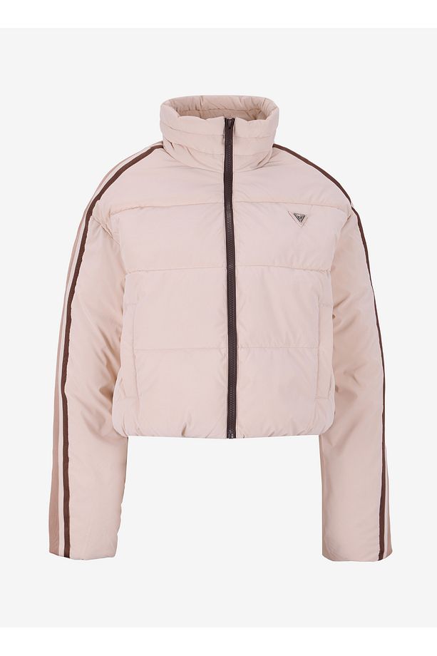 V5RL04WGYC2A60P JEAN PUFFER JACKET Ekru Desenli Kadın Mont - 1