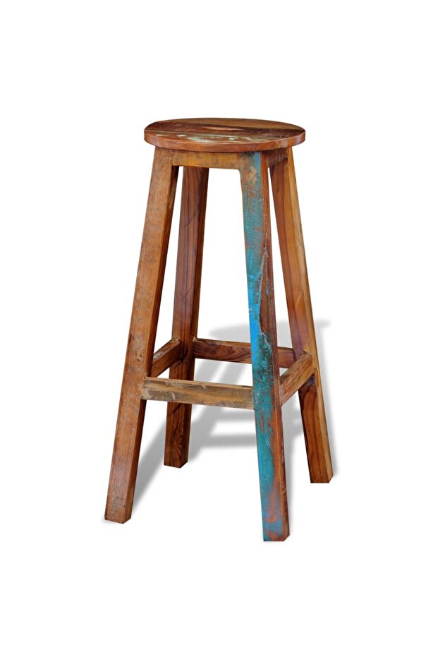 Bar Stool Solid Reclaimed Wood - 5