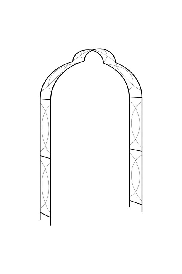 Garden Arch Black 150x34x240 cm Iron