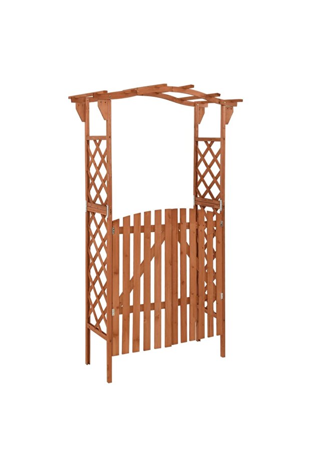 Pergola with Gate 116x40x204 cm Solid Firwood