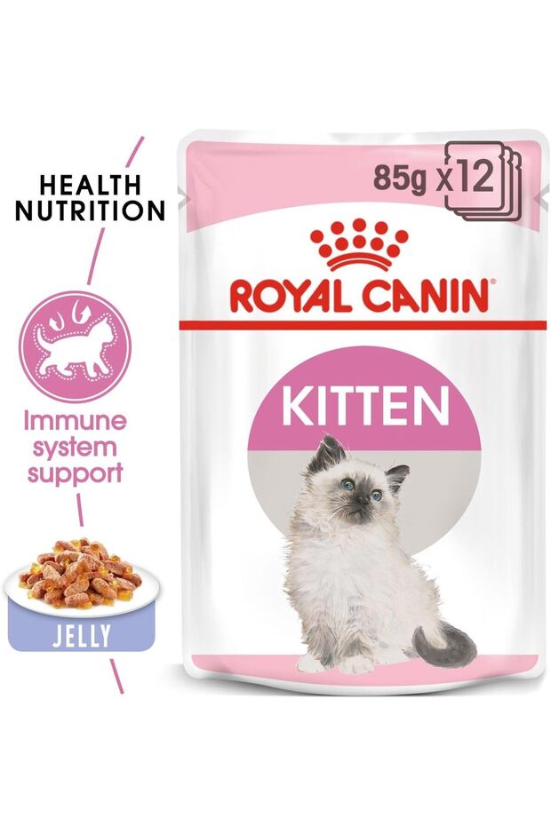 Royal Canin Feline Health Nutrition Kitten Jelly, Pack of 12 x 85gm