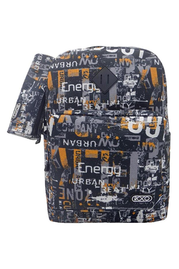 Grafitti Abstract Backpack with Accessory - 2