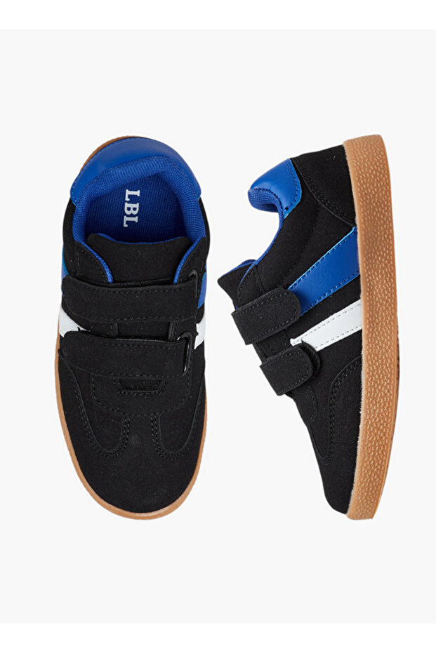 Panelled Sneakers with Hook and Loop Closure