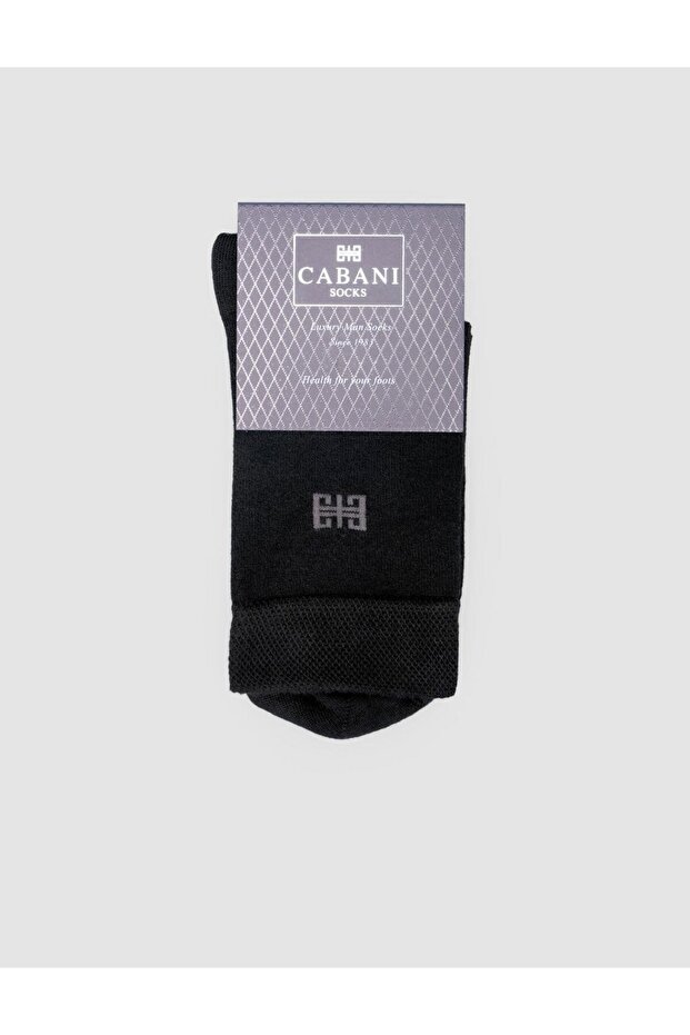 Bambu Soket Siyah Erkek Orta Konç Çorap - 1