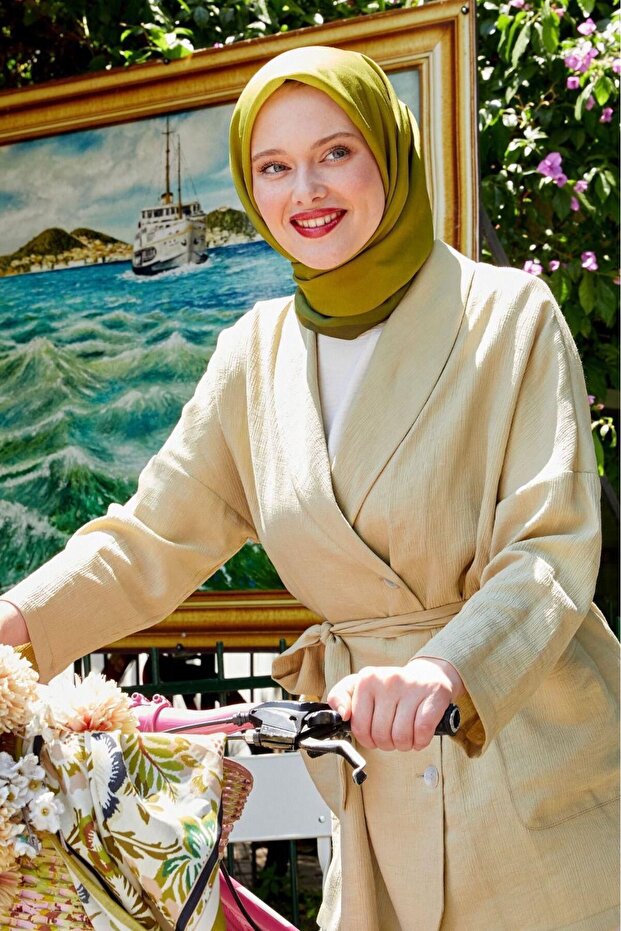 وشاح أورا بنمط تباعد الألوان بلون موحد - 1