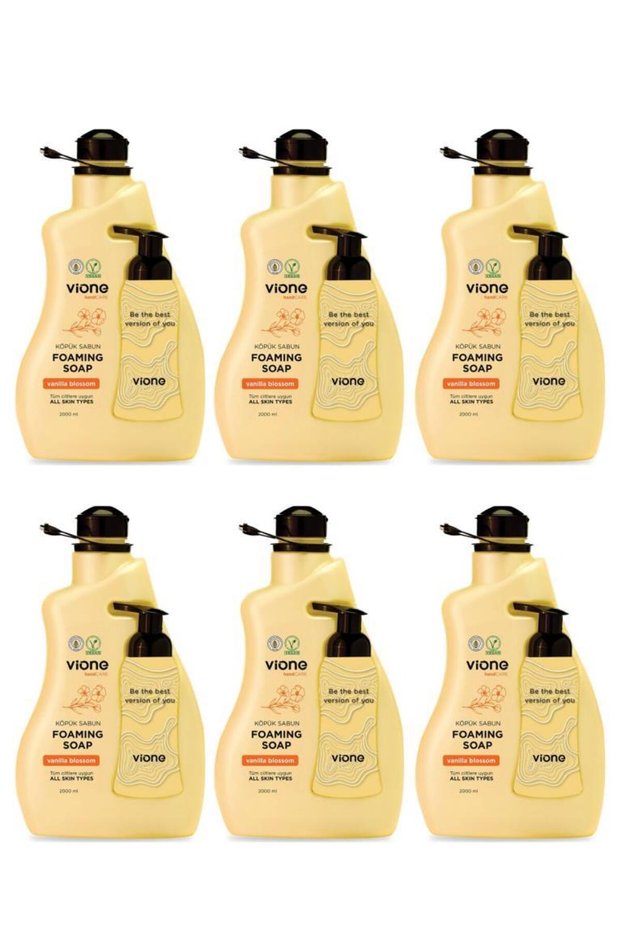6 Pieces of Foam Hand and Face Soap Vanilla Flower 2 Lt (Foam Maker Soap Dispenser Gift)